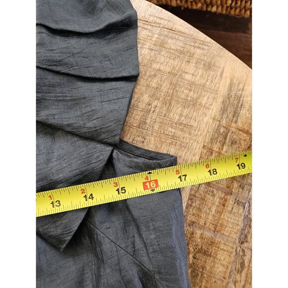 J. Crew Ruffled Linen Blend Shift Dress Women's Size 6 Gray Pockets - Picture 7 of 10